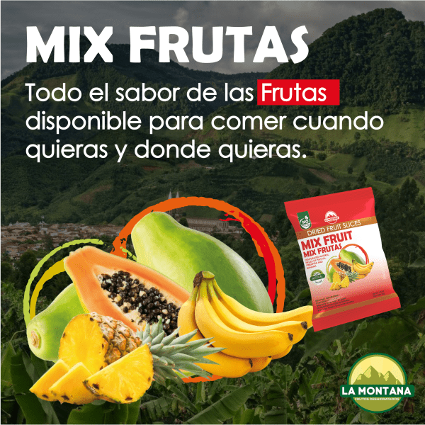 Mix de Frutas Deshidratada (Banano, Piña, Papaya) 25gr - Imagen 2